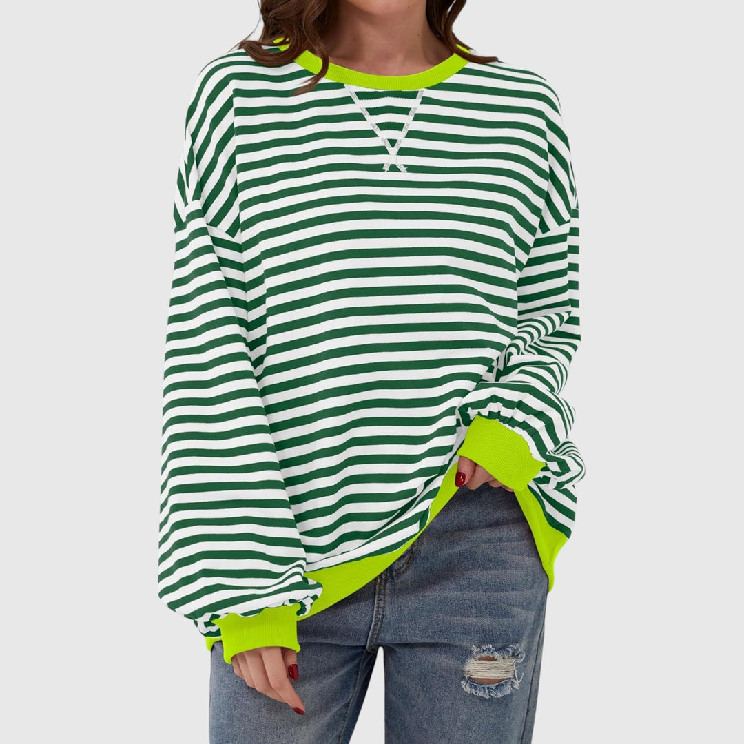 LUKA – Voľná pruhovaná blúzka s dlhým rukávom